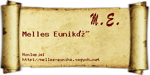 Melles Euniké névjegykártya